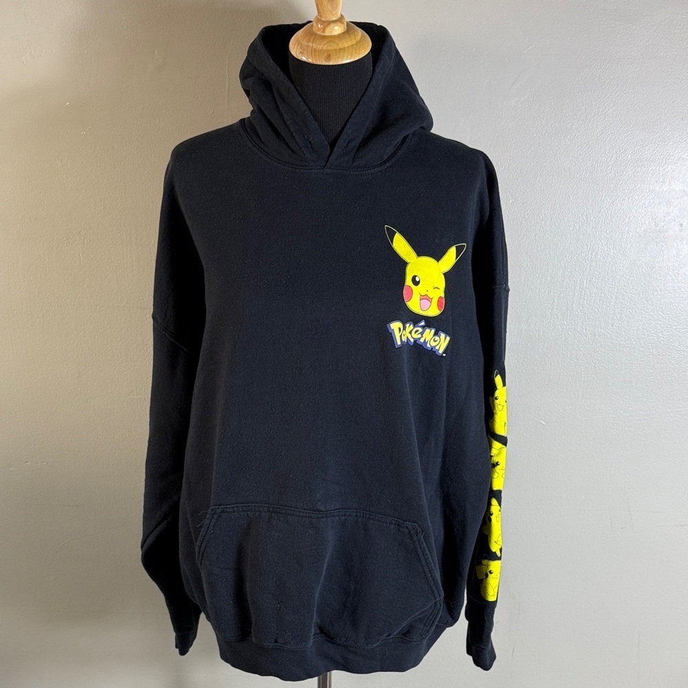 Pokémon Black Pikachu Hoodie Sz XXL